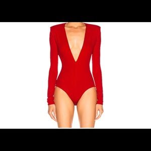 Scarlet plunging bodysuit